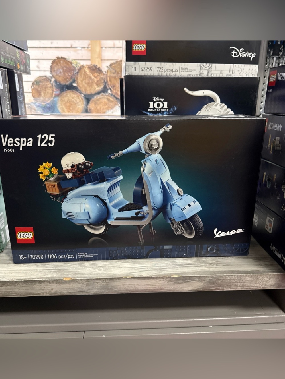 Lego Vespa 125 Light Blue Scooter Model with Basket